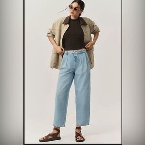 Zara Women's Straight Leg Jeans in Light Blue